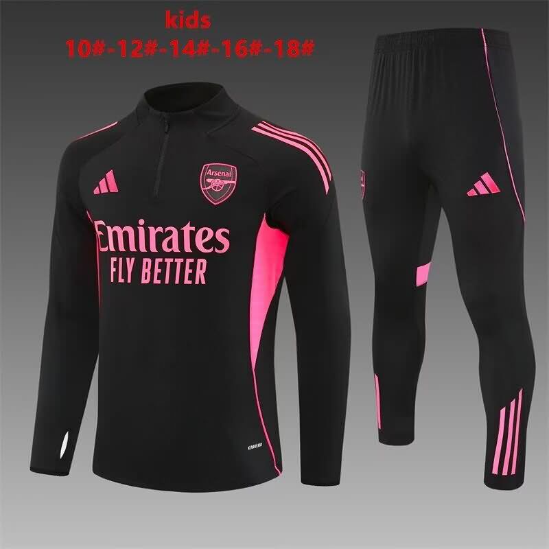 Arsenal 25/26 Kids Black Soccer Tracksuit
