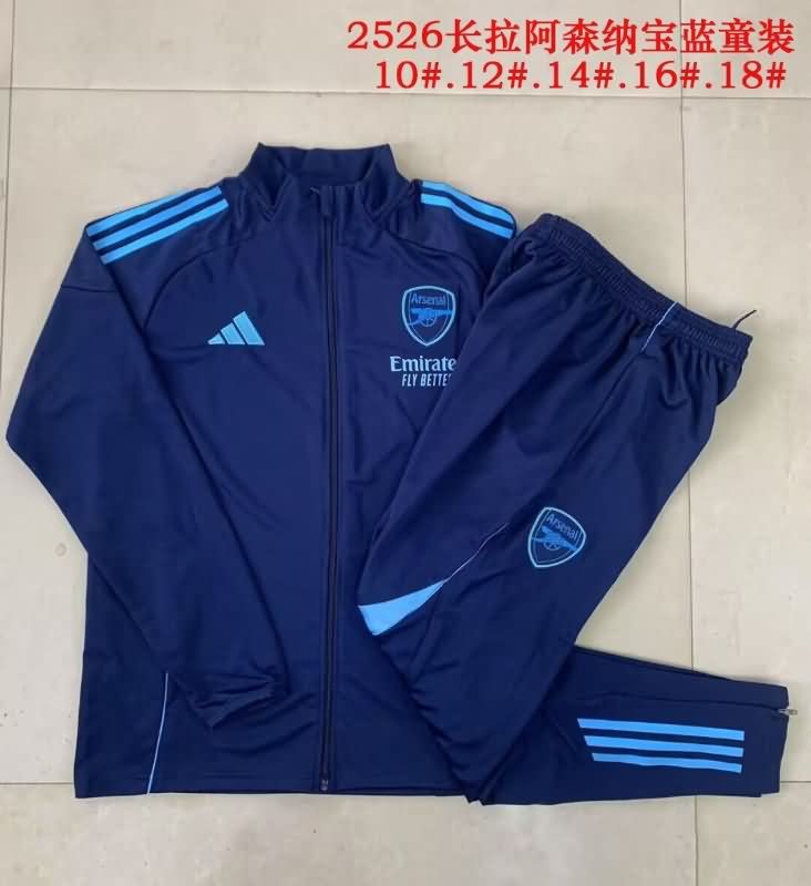 Arsenal 25/26 Kids Dark Blue Soccer Tracksuit