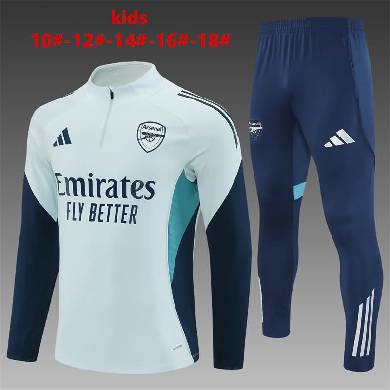 Arsenal 25/26 Kids Grey Soccer Tracksuit