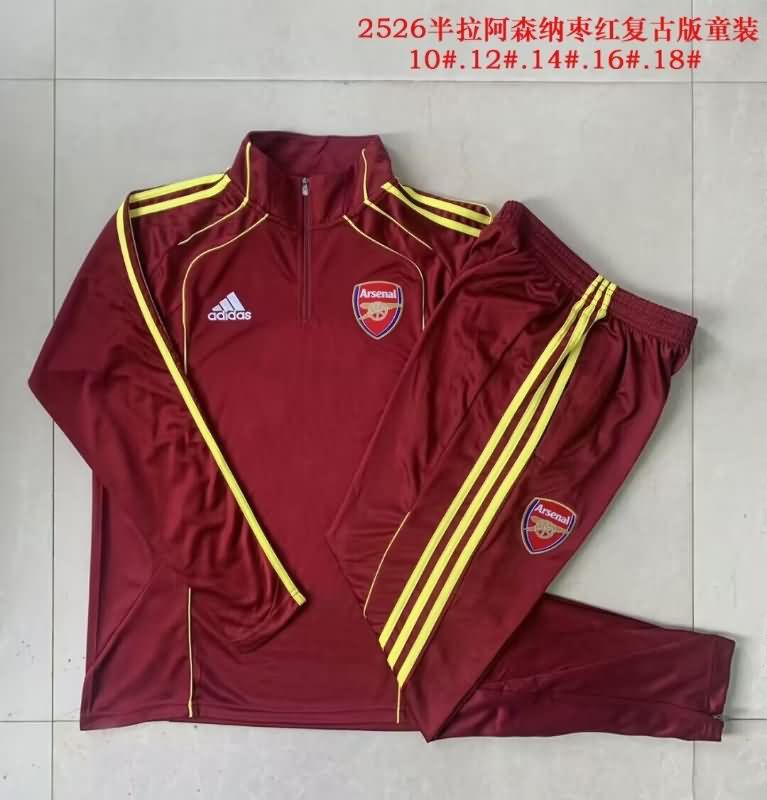 Arsenal 25/26 Kids Red Soccer Tracksuit 03