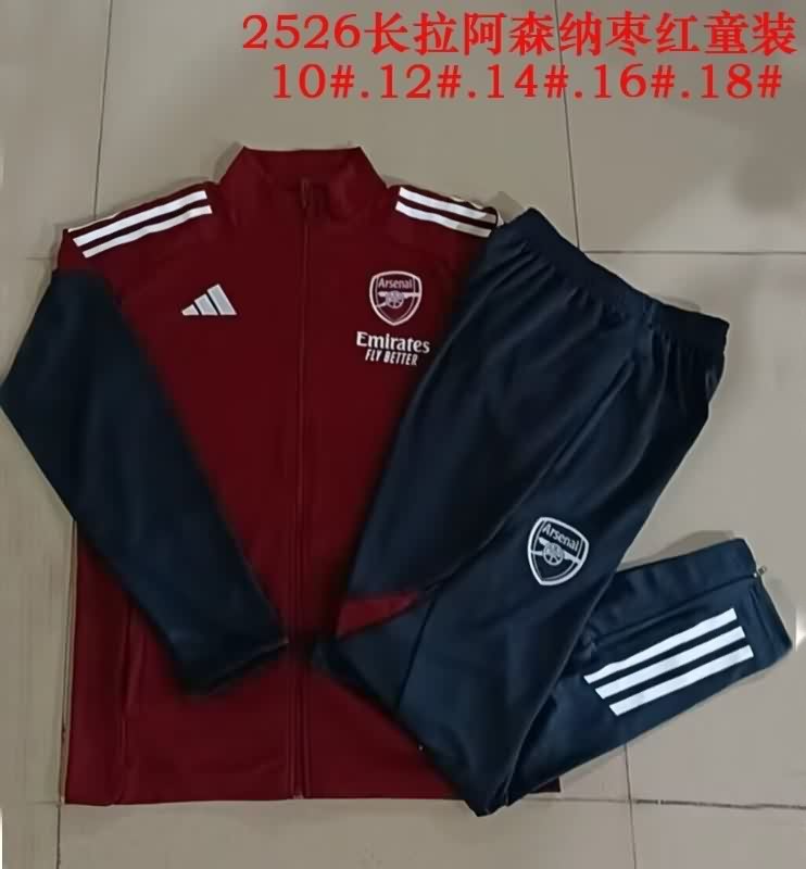 Arsenal 25/26 Kids Red Soccer Tracksuit 04