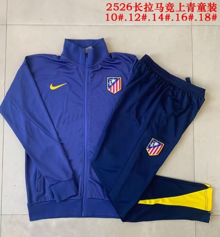 Atletico Madrid 25/26 Kids Dark Blue Soccer Tracksuit 02