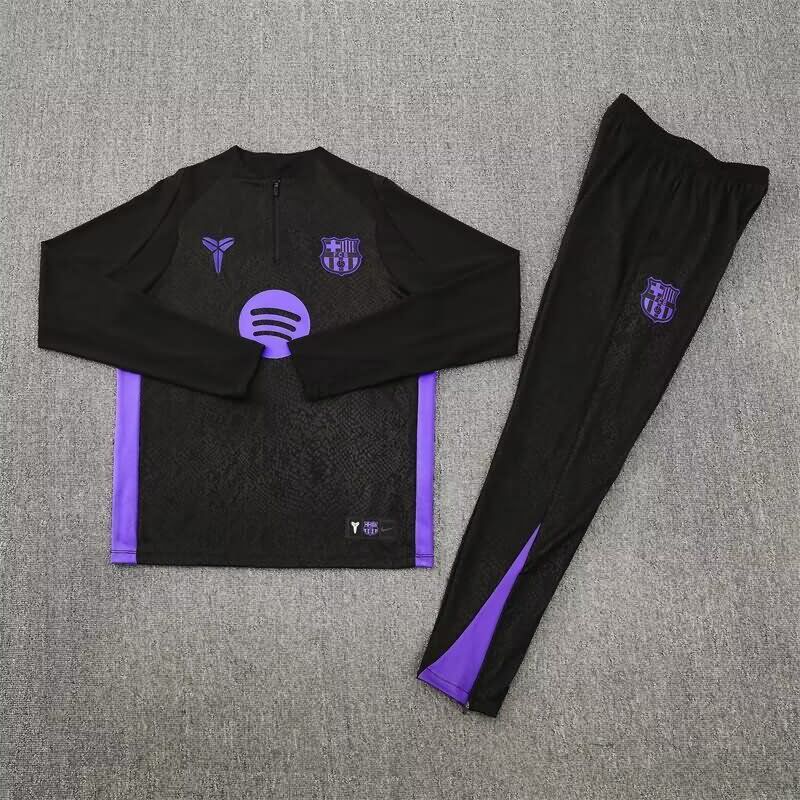 AAA(Thailand) Barcelona 25/26 Black Soccer Tracksuit 03