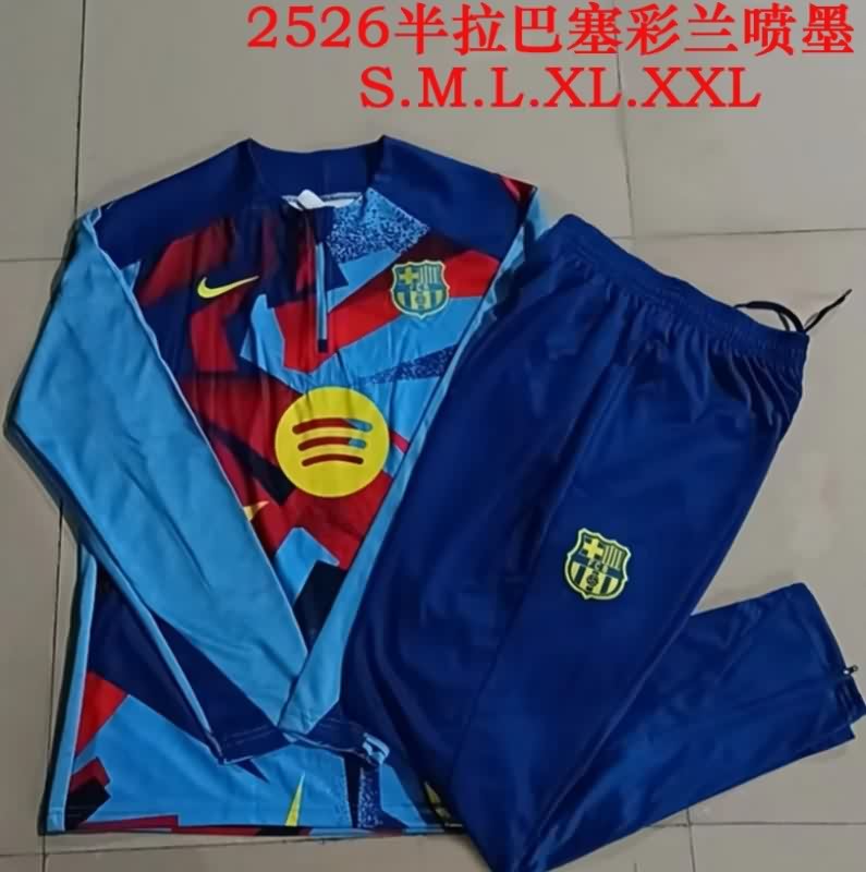 AAA(Thailand) Barcelona 25/26 Blue Soccer Tracksuit 03