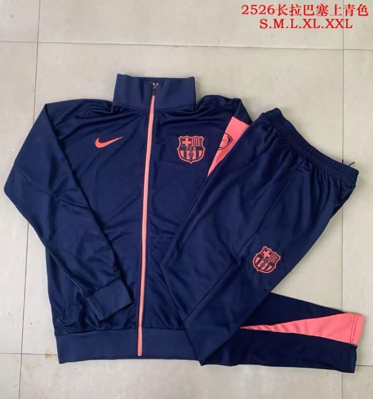 AAA(Thailand) Barcelona 25/26 Dark Blue Soccer Tracksuit