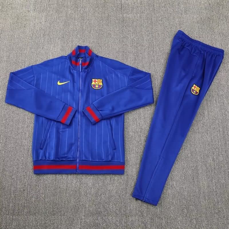 AAA(Thailand) Barcelona 25/26 Dark Blue Soccer Tracksuit 04