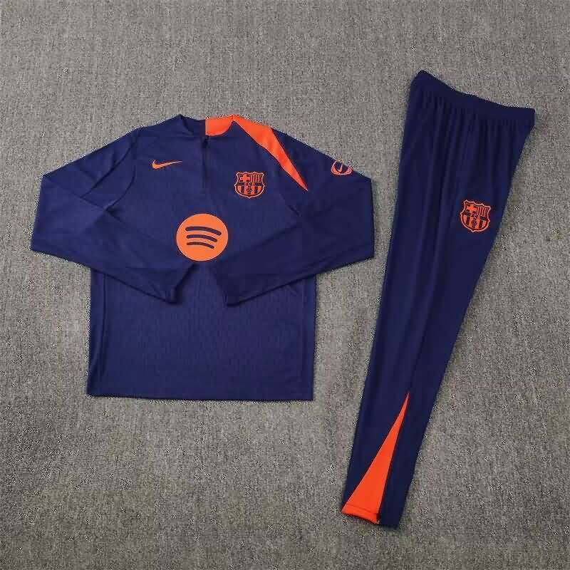 AAA(Thailand) Barcelona 25/26 Dark Blue Soccer Tracksuit 06