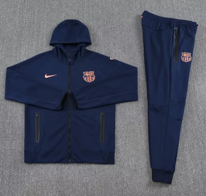 AAA(Thailand) Barcelona 25/26 Dark Blue Soccer Tracksuit 07