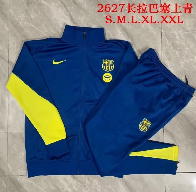 AAA(Thailand) Barcelona 25/26 Dark Blue Soccer Tracksuit 09