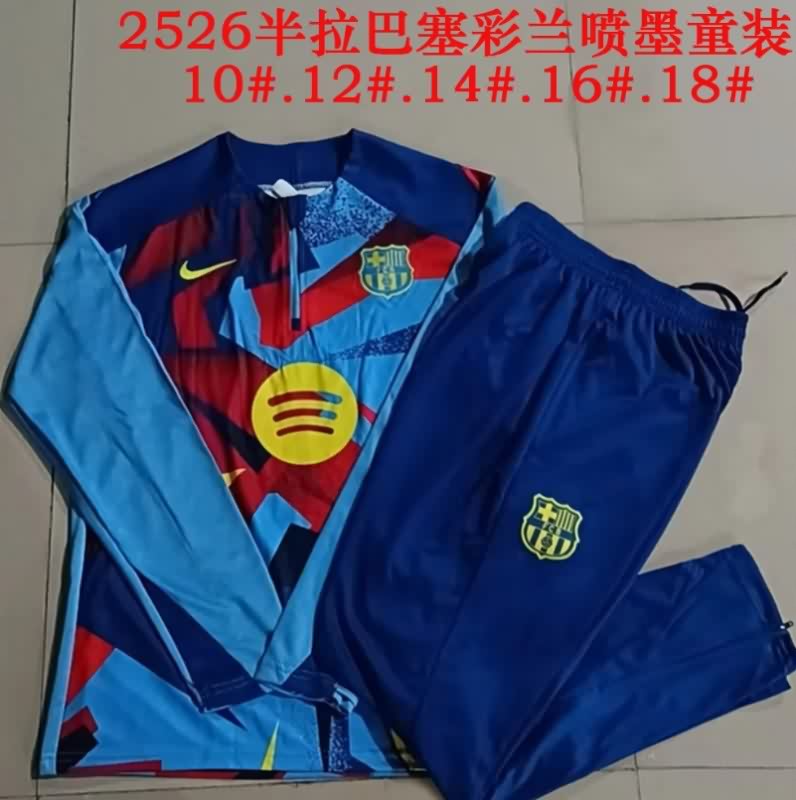 Barcelona 25/26 Kids Blue Soccer Tracksuit