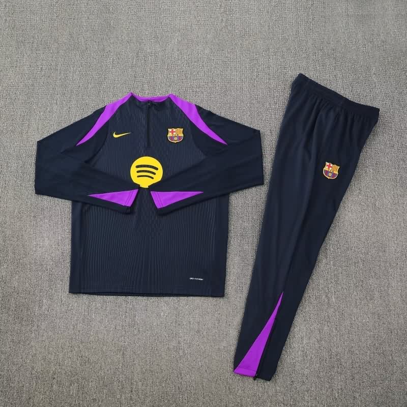 Barcelona 25/26 Kids Dark Blue Soccer Tracksuit 05