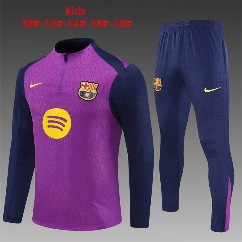 Barcelona 25/26 Kids Purple Soccer Tracksuit