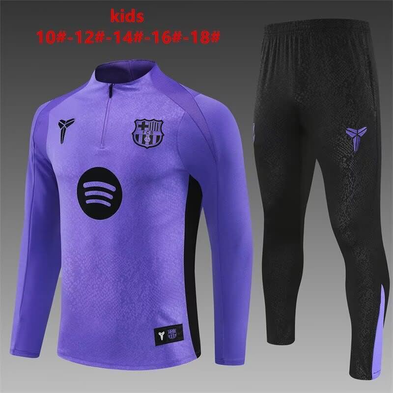 Barcelona 25/26 Kids Purple Soccer Tracksuit 02