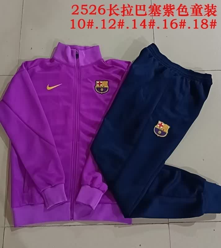 Barcelona 25/26 Kids Purple Soccer Tracksuit 03