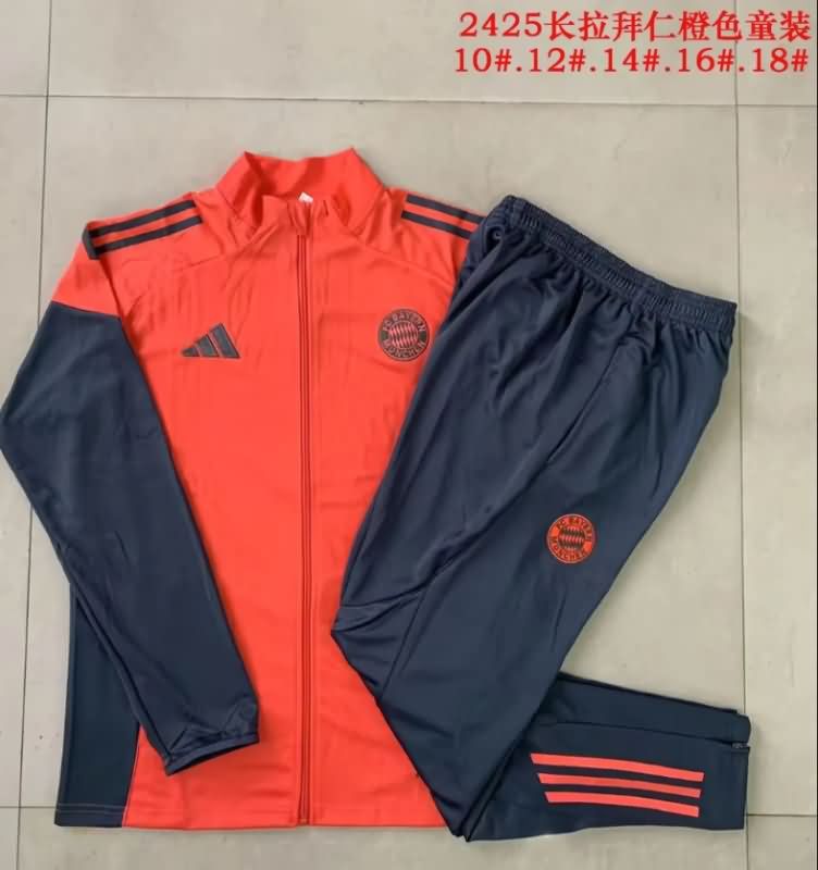 Bayern Munich 25/26 Kids Orange Soccer Tracksuit 02