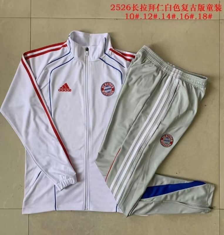 Bayern Munich 25/26 Kids White Soccer Tracksuit