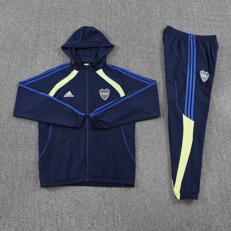 AAA(Thailand) Boca Juniors 2025 Dark Blue Soccer Tracksuit 03