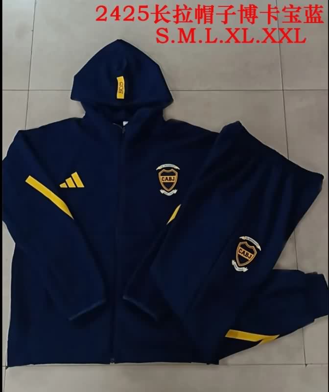 AAA(Thailand) Boca Juniors 2025 Dark Blue Soccer Tracksuit 08