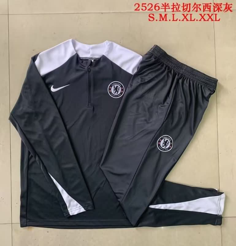 AAA(Thailand) Chelsea 25/26 Black Soccer Tracksuit 02