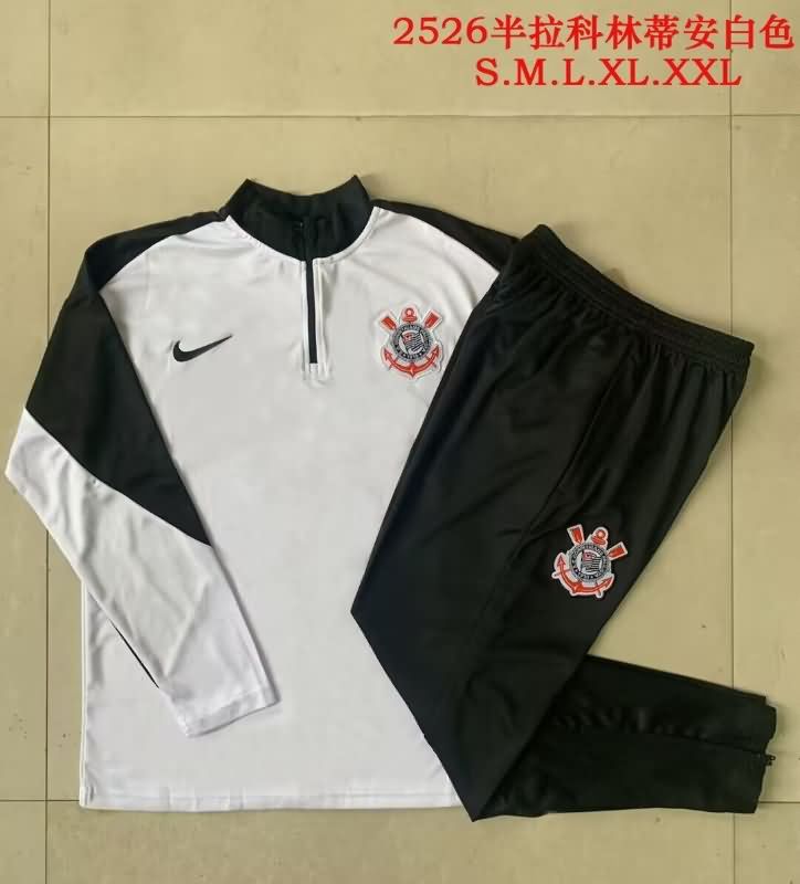 AAA(Thailand) Corinthians 2025 White Soccer Tracksuit 02