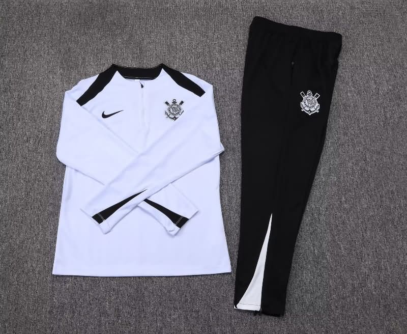 AAA(Thailand) Corinthians 2025 White Soccer Tracksuit 03