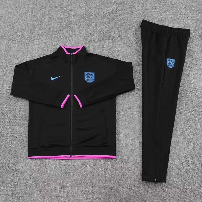 AAA(Thailand) England 2025 Black Soccer Tracksuit 02
