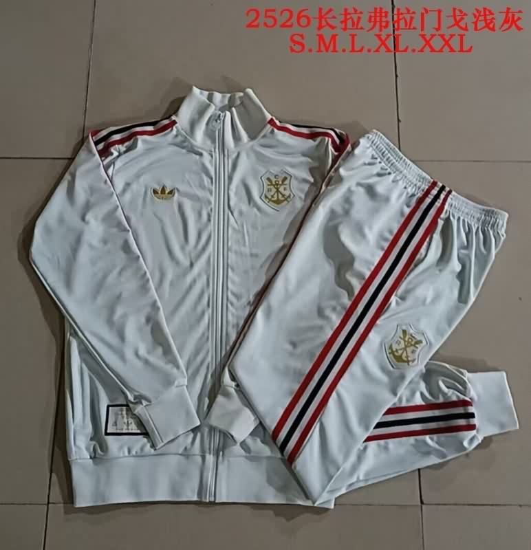 AAA(Thailand) Flamengo 2025 Light Grey Soccer Tracksuit