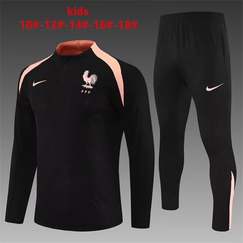 France 2025 Kids Black Soccer Tracksuit