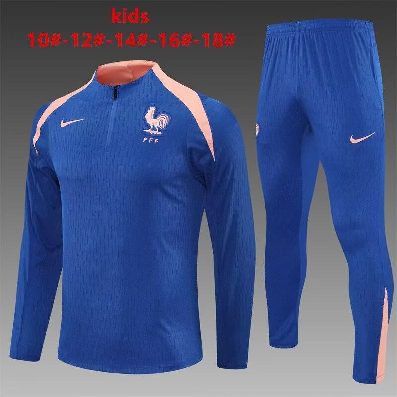 France 2025 Kids Blue Soccer Tracksuit