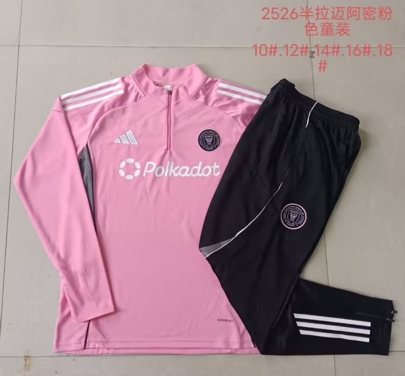 Inter Miami 2025 Kids Pink Soccer Tracksuit
