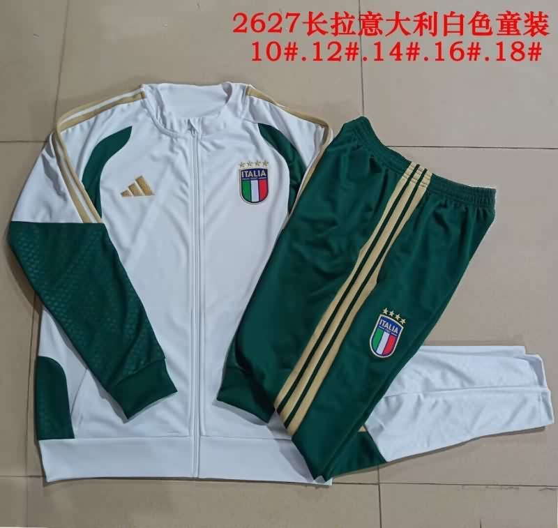Italy 2026 Kids White Soccer Tracksuit 02