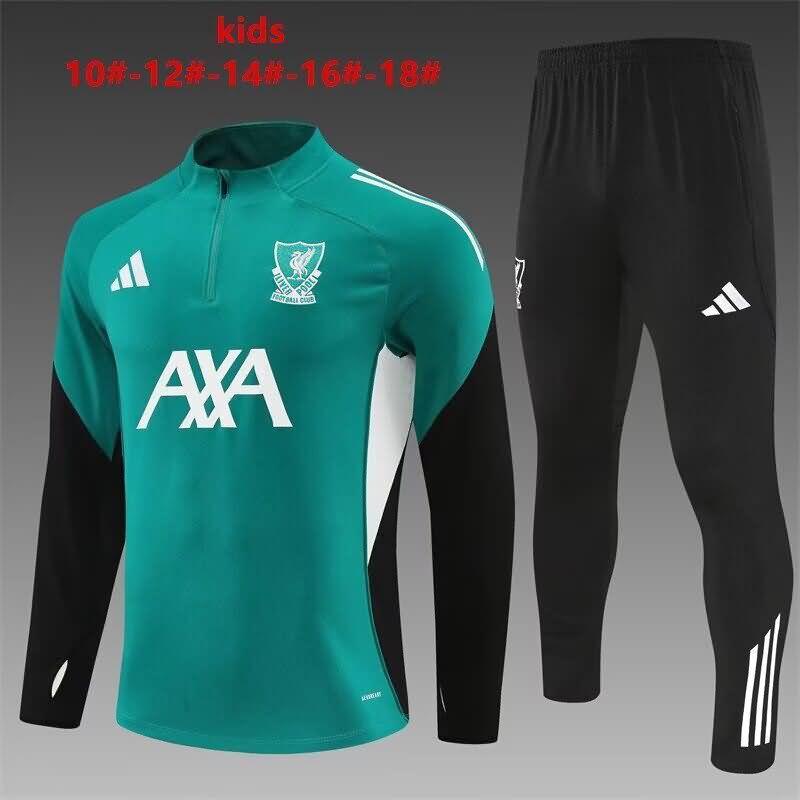 Liverpool 25/26 Kids Green Soccer Tracksuit