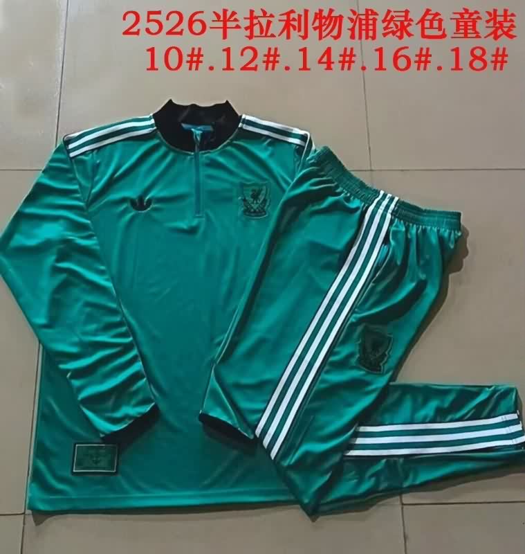 Liverpool 25/26 Kids Green Soccer Tracksuit 02