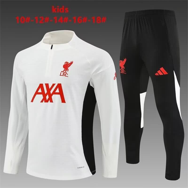 Liverpool 25/26 Kids White Soccer Tracksuit 02