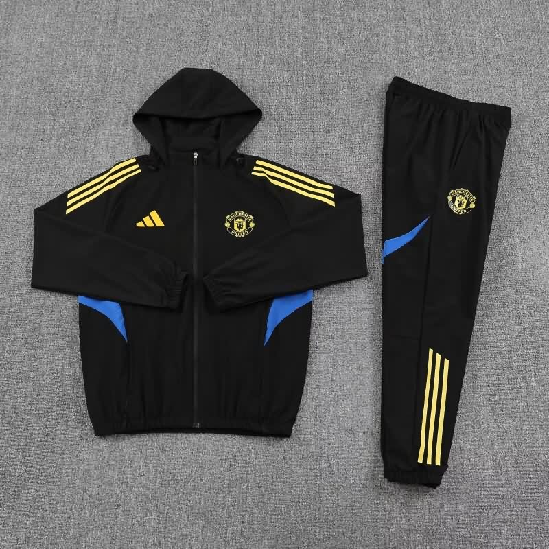 AAA(Thailand) Manchester United 25/26 Black Soccer Tracksuit 04