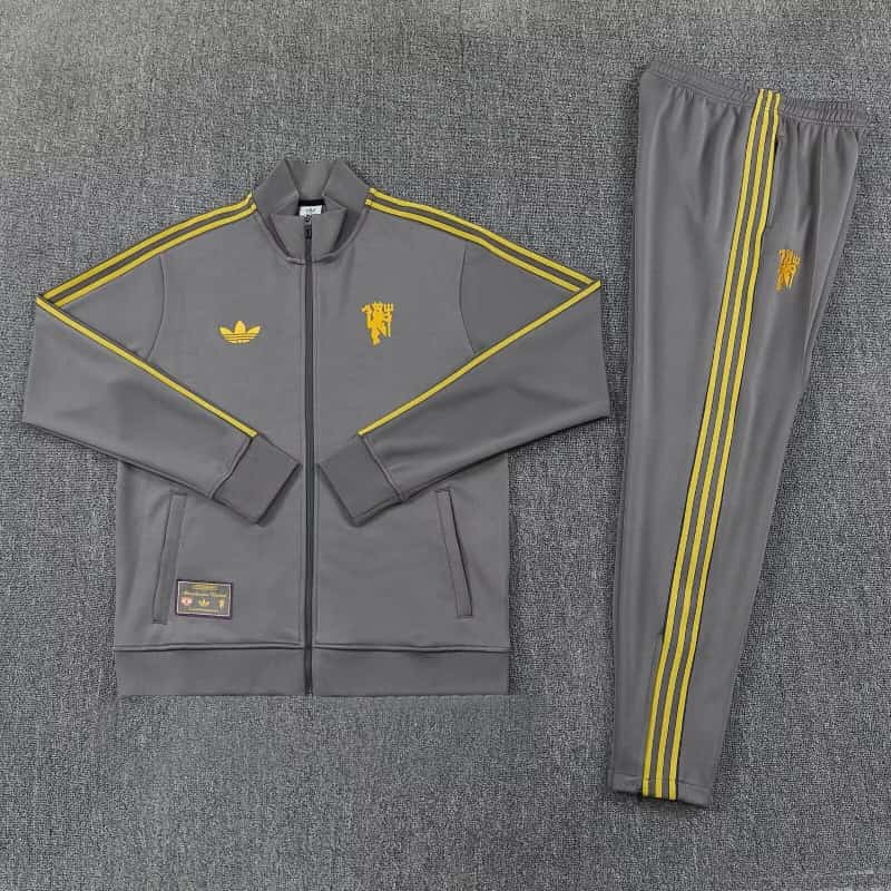 AAA(Thailand) Manchester United 25/26 Grey Soccer Tracksuit