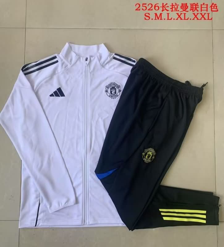 AAA(Thailand) Manchester United 25/26 White Soccer Tracksuit
