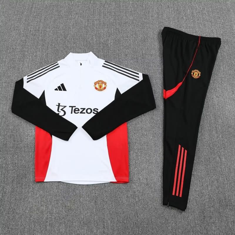 AAA(Thailand) Manchester United 25/26 White Soccer Tracksuit 02