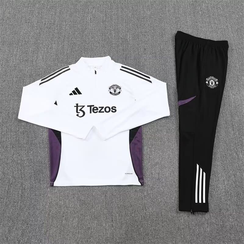 AAA(Thailand) Manchester United 25/26 White Soccer Tracksuit 03