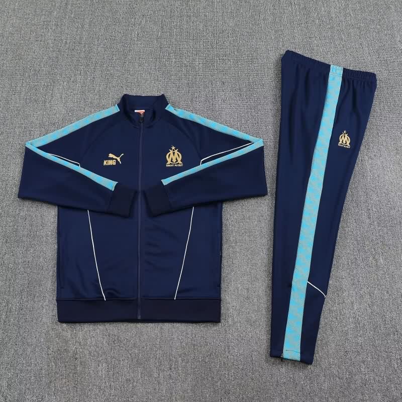 AAA(Thailand) Marseilles 25/26 Dark Blue Soccer Tracksuit 02