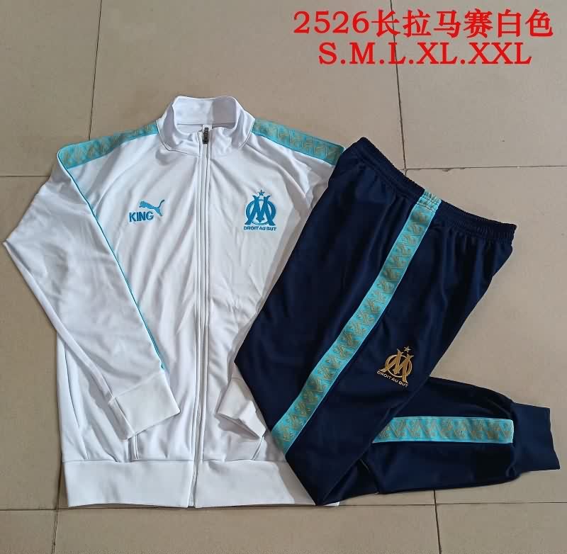 AAA(Thailand) Marseilles 25/26 White Soccer Tracksuit 02