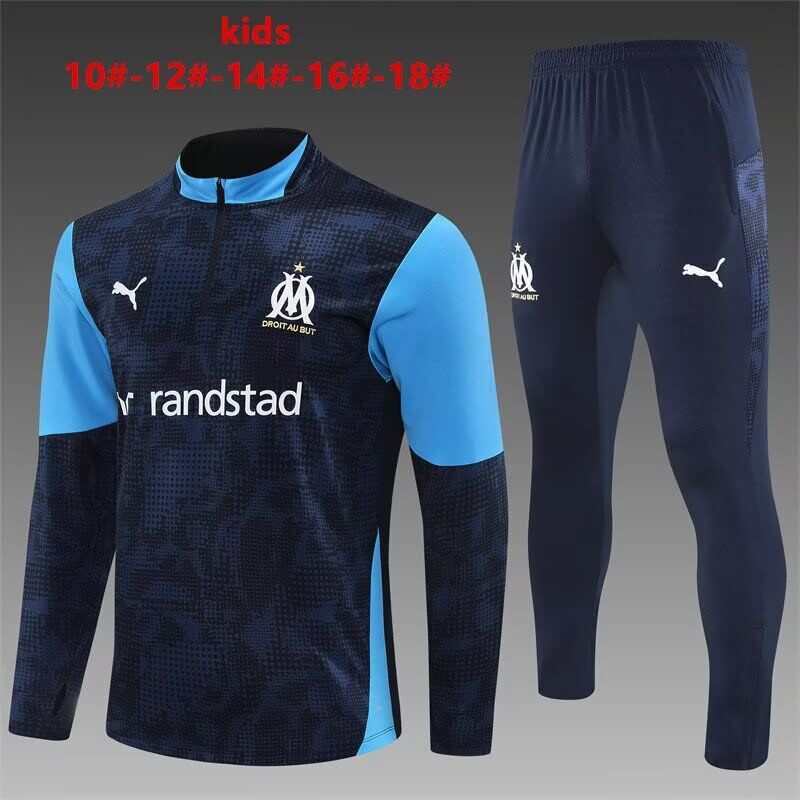 Marseilles 25/26 Kids Dark Blue Soccer Tracksuit