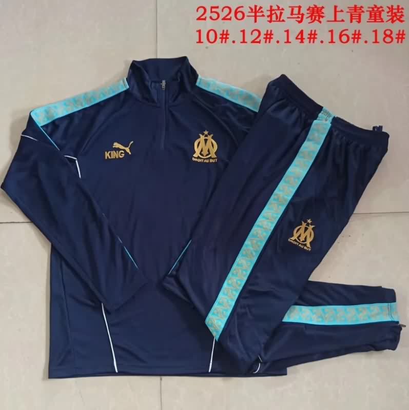 Marseilles 25/26 Kids Dark Blue Soccer Tracksuit 02