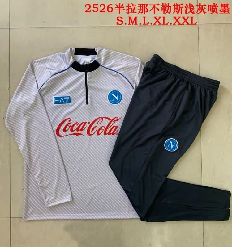 AAA(Thailand) Napoli 25/26 Light Grey Soccer Tracksuit 02