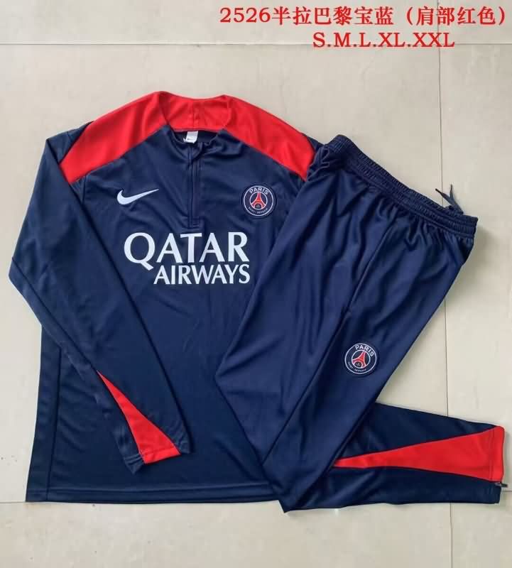AAA(Thailand) Paris St German 25/26 Dark Blue Soccer Tracksuit 02