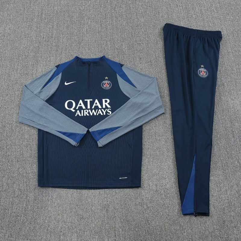 AAA(Thailand) Paris St Germain 25/26 Dark Blue Soccer Tracksuit 05