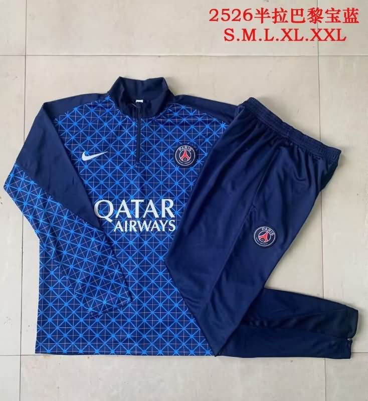 AAA(Thailand) Paris St Germain 25/26 Dark Blue Soccer Tracksuit 06