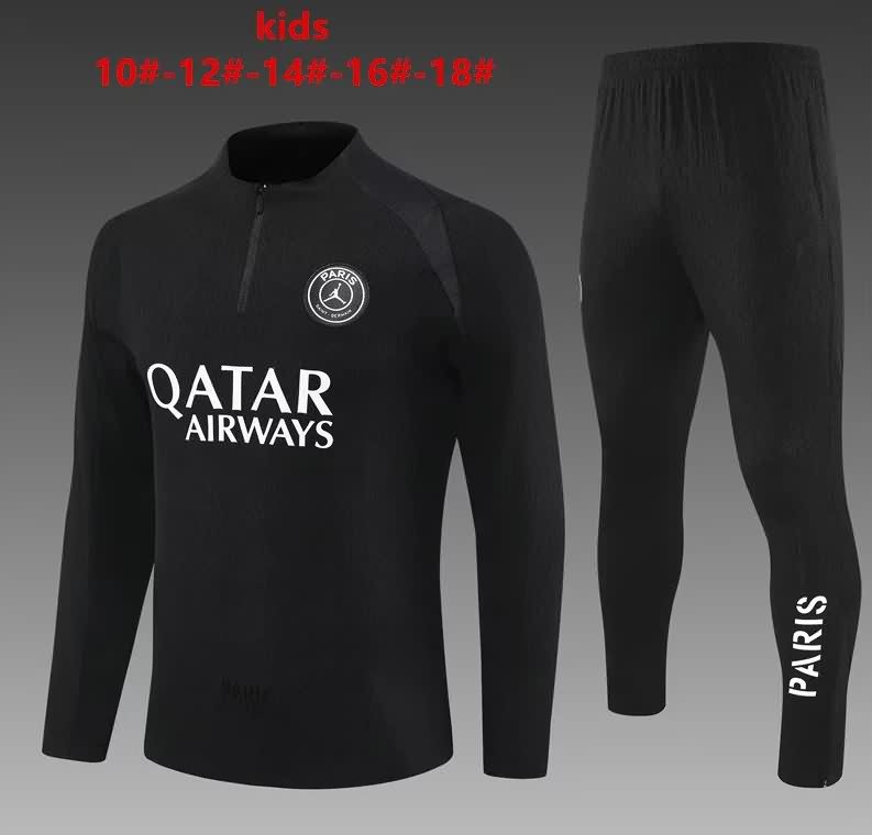 Paris St Germain 25/26 Kids Black Soccer Tracksuit 06
