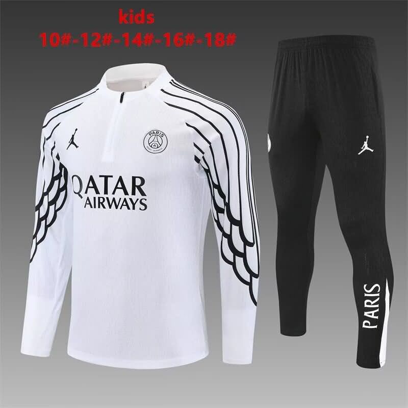 Paris St Germain 25/26 Kids White Soccer Tracksuit