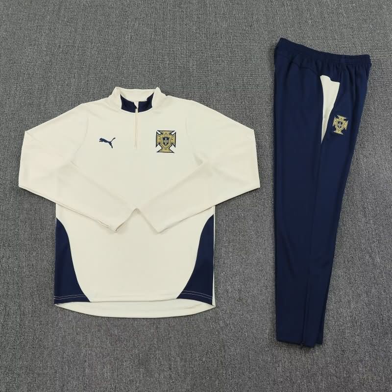 AAA(Thailand) Portugal 2025 Light Yellow Soccer Tracksuit